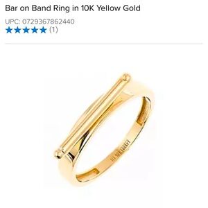 Elegant Gold Bar on Band Ring